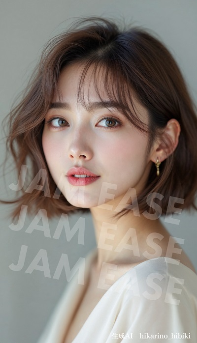 ショートヘアーの女性のカタログ写真